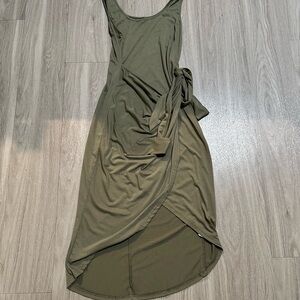 SHEIN Olive Green Sleeveless Dress